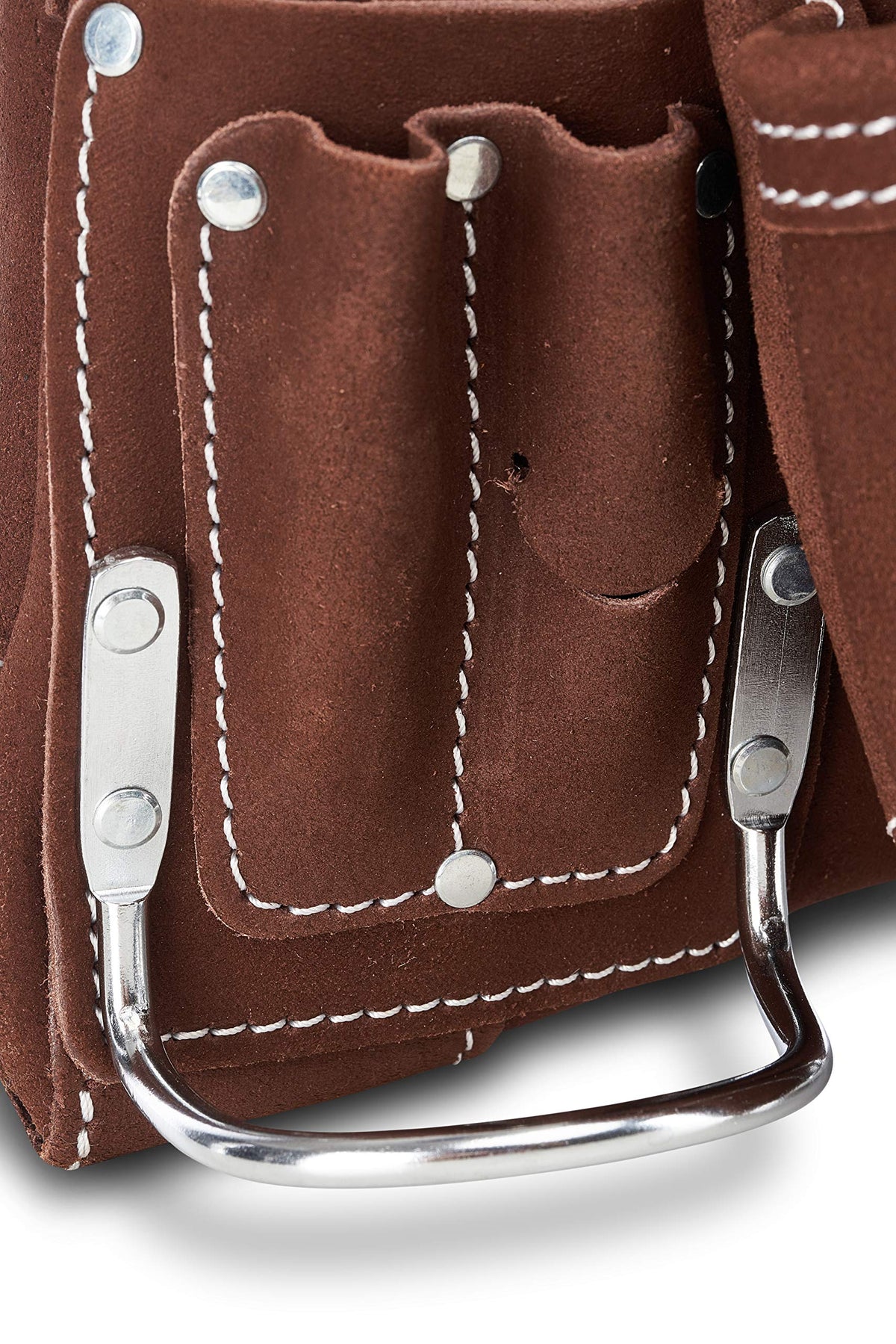 Water-resistant brown AWP tool pouch ready for jobsite use.