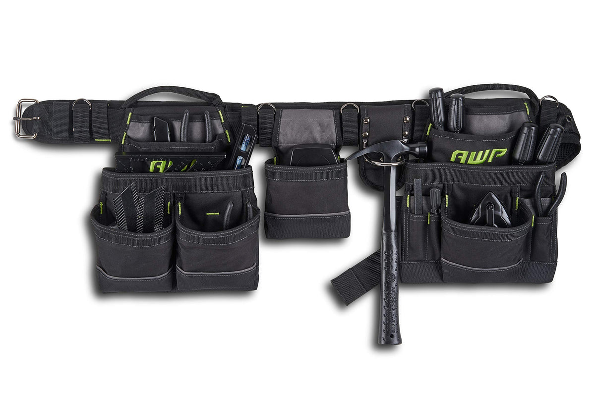 AWP Tool Belt with Carpenter Tool Rig keeps essential tools within quick reach on site.