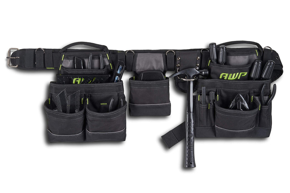 AWP Tool Belt with Carpenter Tool Rig keeps essential tools within quick reach on site.