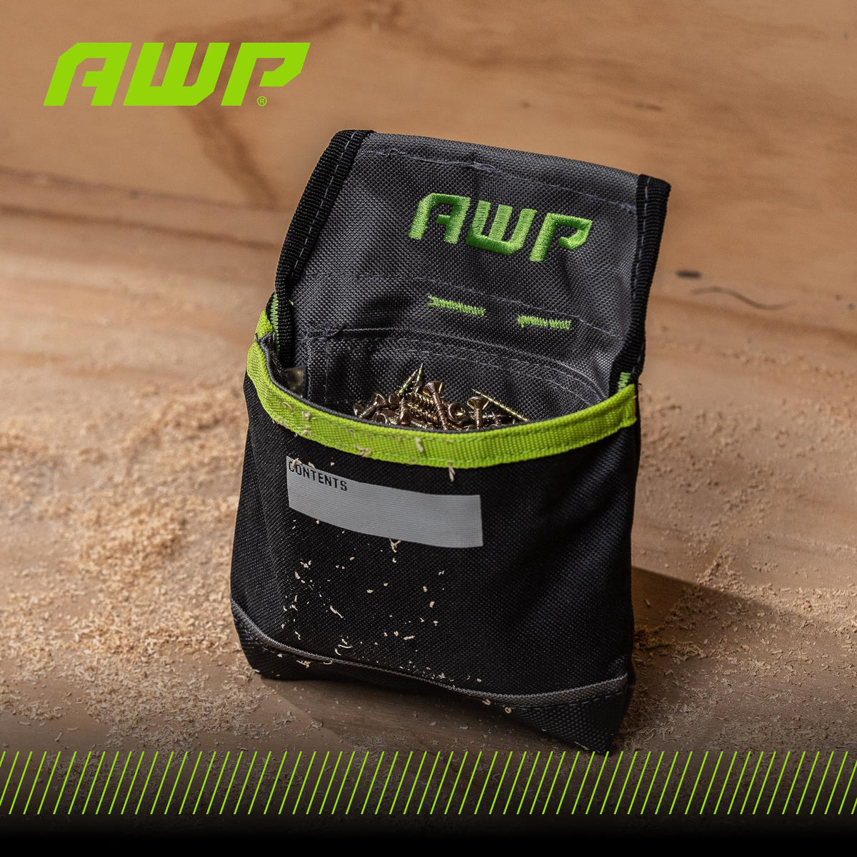 AWP TrapJaw pouch on the jobsite keeps tools organized and reachable