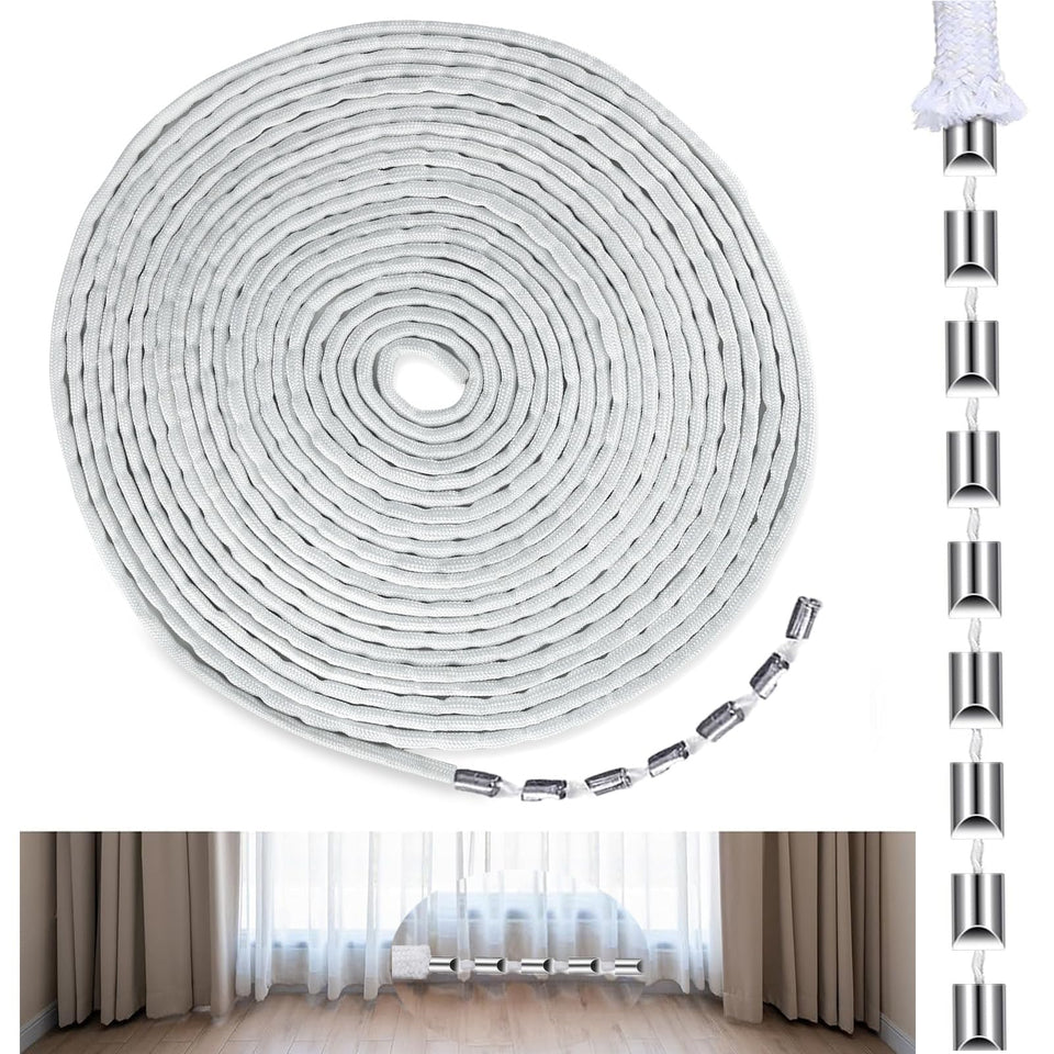Awsxuoor curtain weighted tape 10yd close-up shows sturdy leaded rope for controlled drape