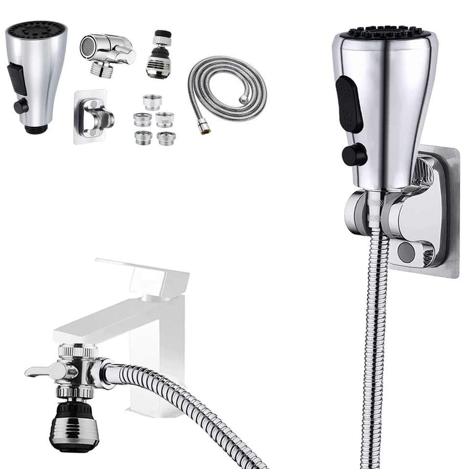 AWXYG kitchen sprayer hose extended for reach and convenience.