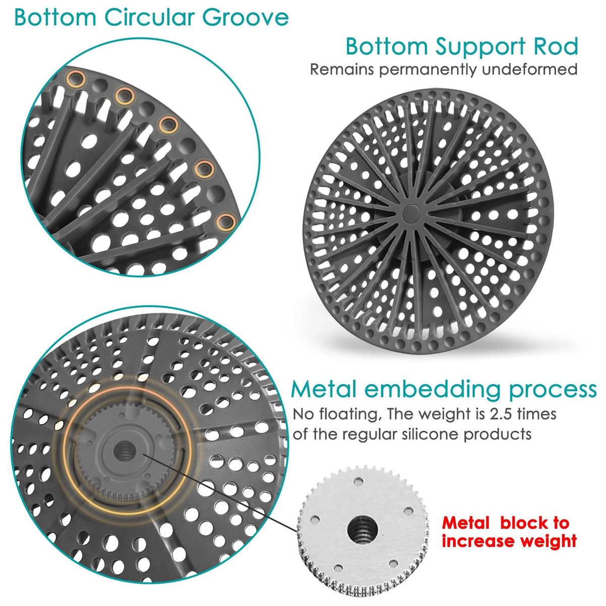 AWzzz large silicone drain cover fits flat drains for efficient drainage