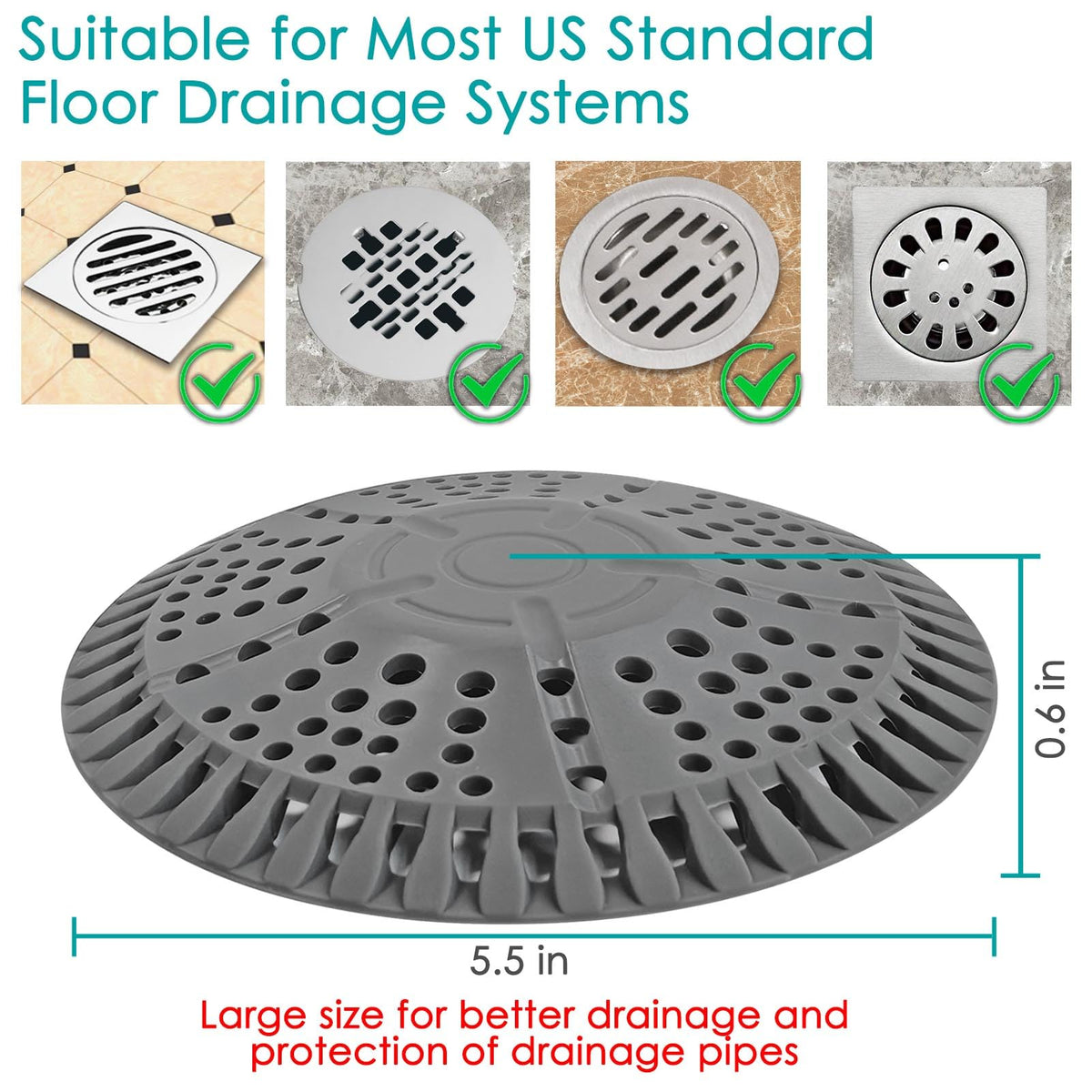 AWzzz drain catcher shows central metal core and flexible silicone design