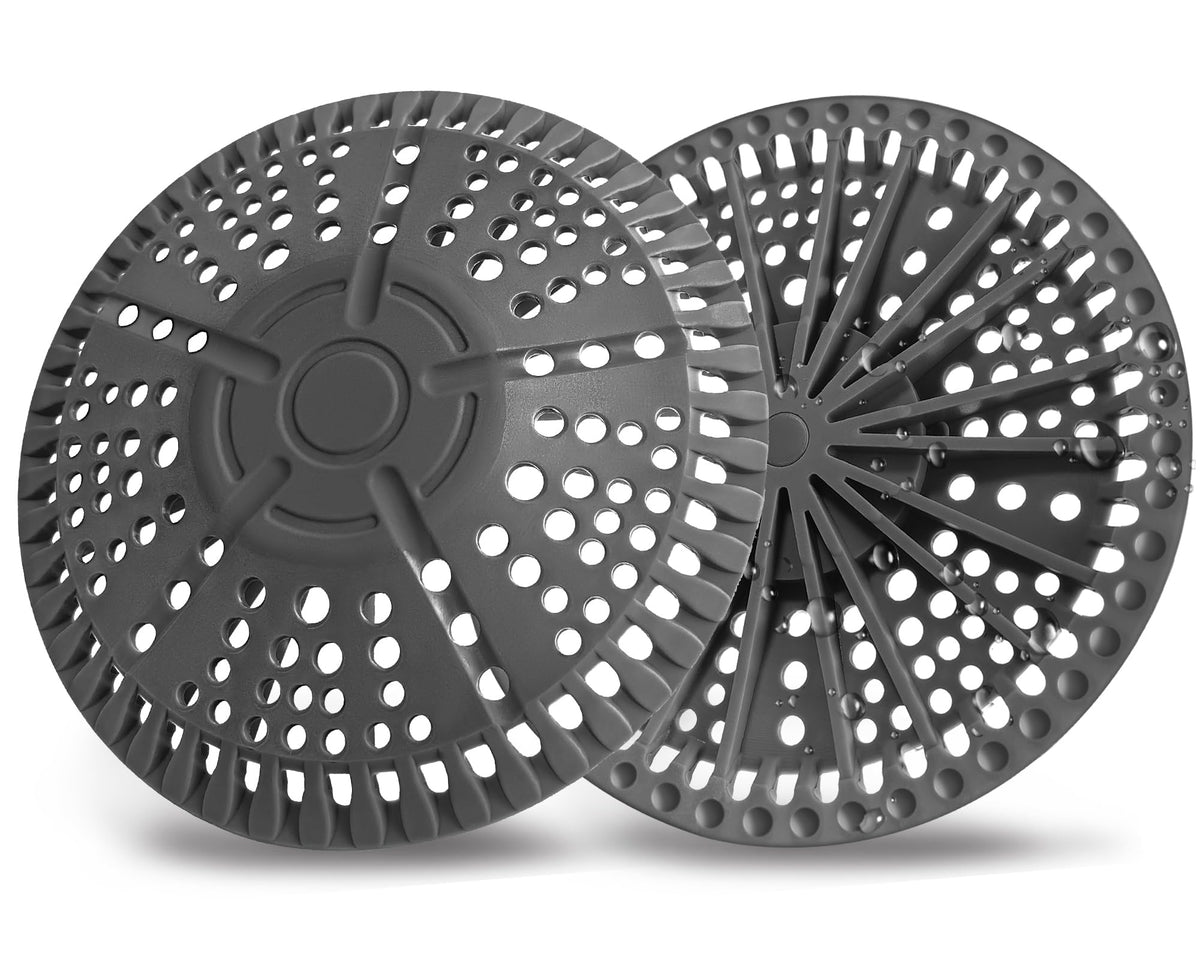 AWzzz shower drain hair catcher 2-pack blocks hair while keeping water flowing smoothly