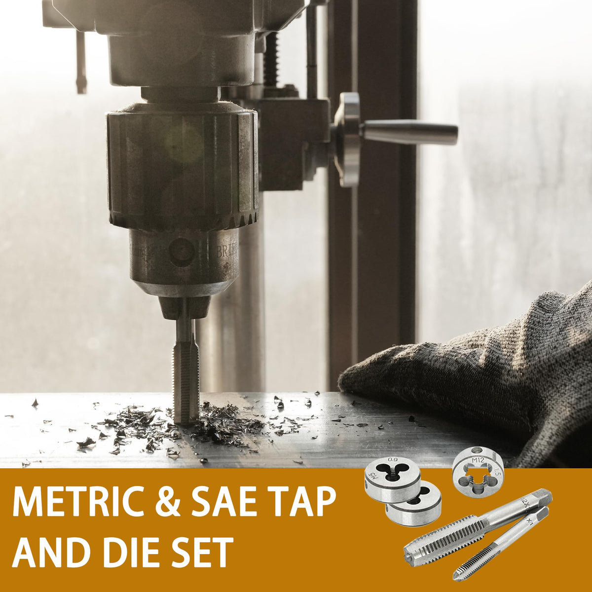 Axelord complete threading kit supports rethreading and new-thread creation on metal parts.