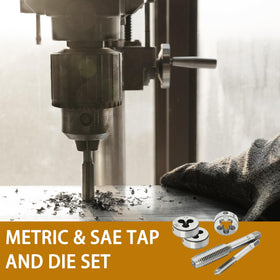 Axelord complete threading kit supports rethreading and new-thread creation on metal parts.