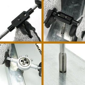 Axelord hardened GCr-15 alloy steel tools withstand demanding threading tasks.