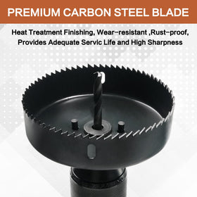 Axelord hole saw in use on soft wood for a smooth edge.