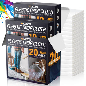 Axgatoxe drop cloth 12x9 ft protecting floor during painting.