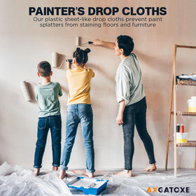 Axgatoxe drop cloth waterproof protection against spills and weather.