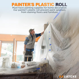 Axgatoxe lightweight disposable drop cloth enables quick cleanup after painting.