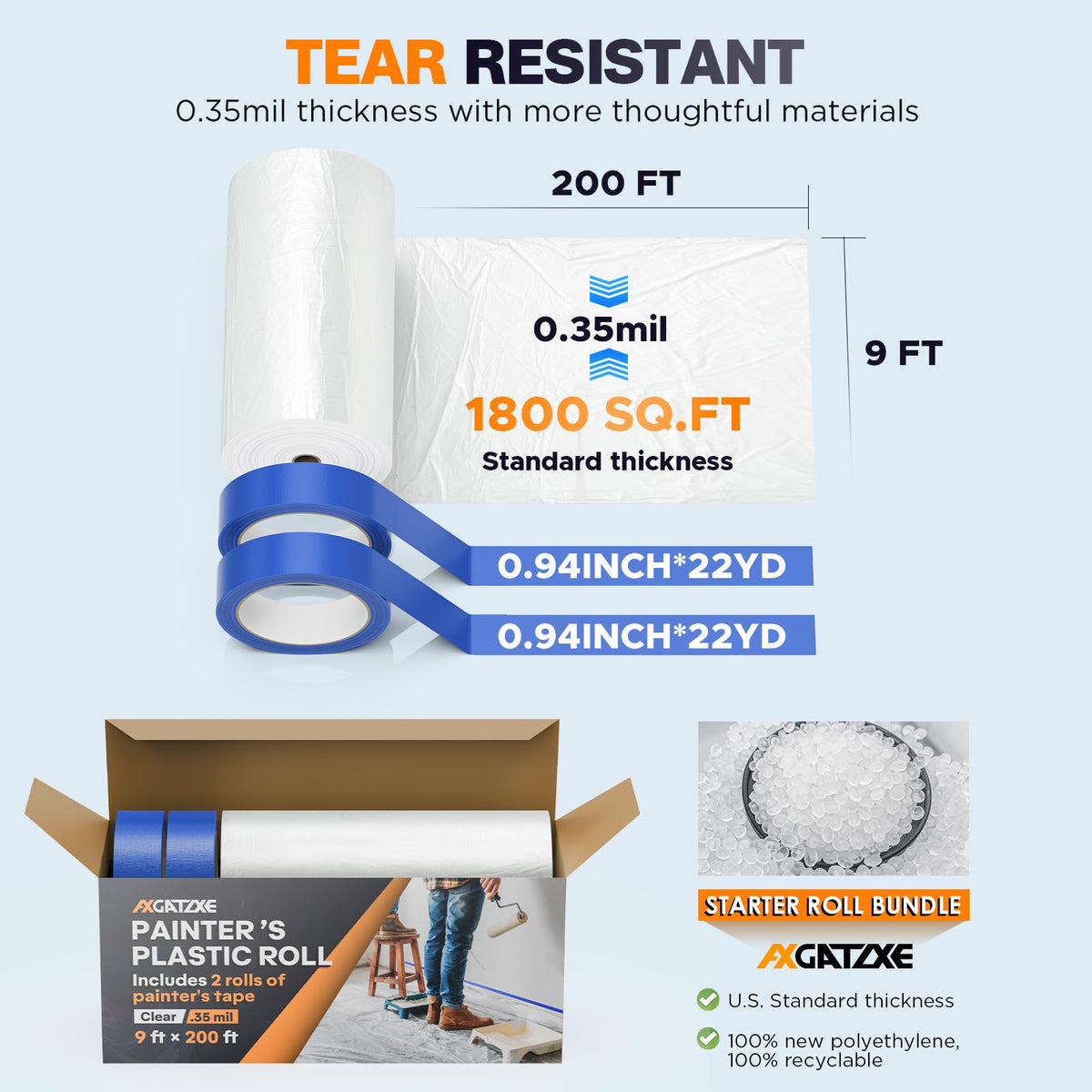 Axgatoxe durable sheet shields multiple surfaces indoors or outdoors from dust.