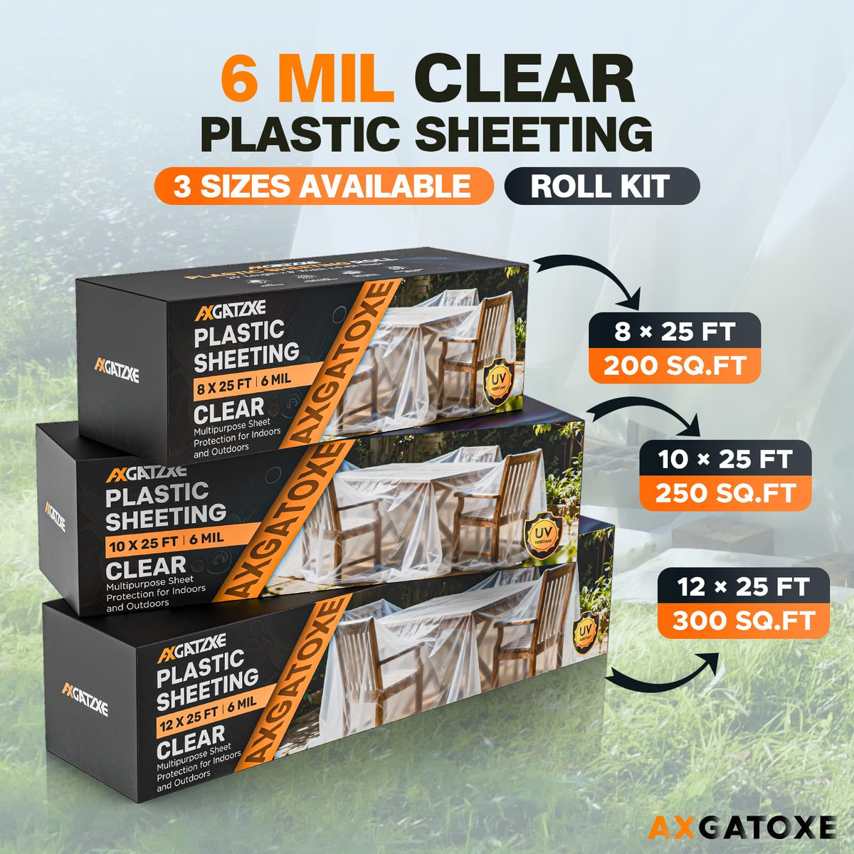Axgatoxe tear-proof plastic sheeting withstands wind as a greenhouse barrier.
