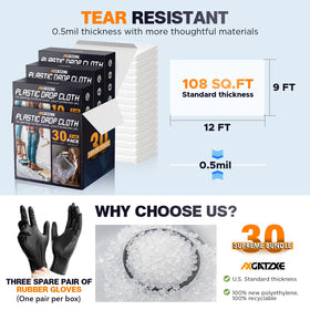 Axgatoxe disposable drop cloths keep surfaces clean while decorating