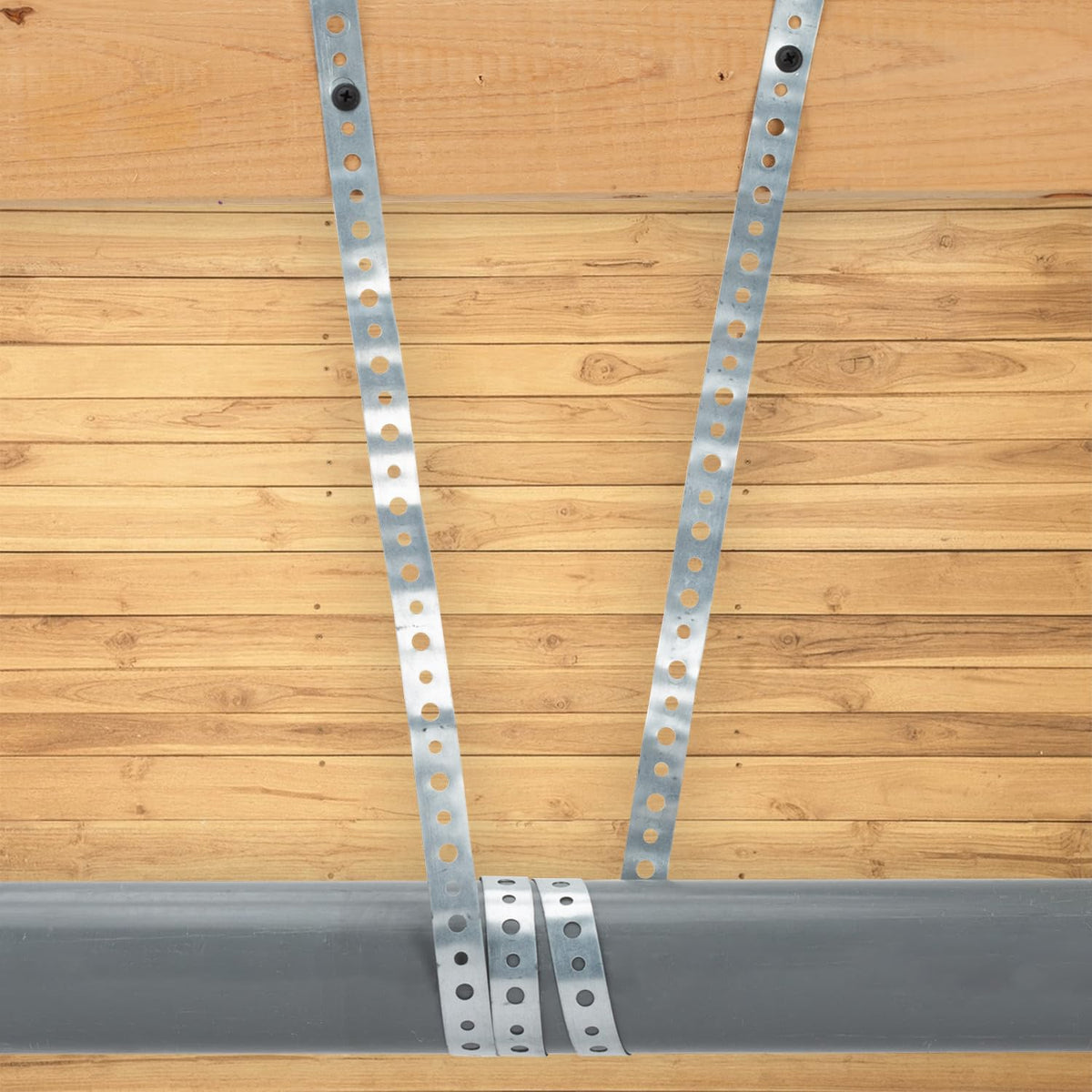 AxiSculpt galvanized strap helps gardening organization.