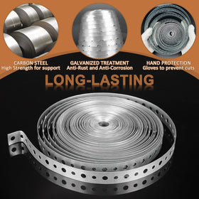 AxiSculpt galvanized steel hanger strap ready for secure pipe support.