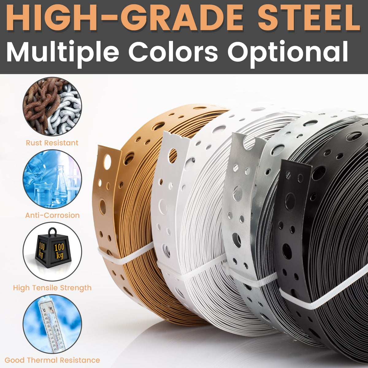 AxiSculpt 33ft strap demonstrates long-length flexibility for reels.