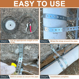 AxiSculpt pipe strap in use for DIY pipe mounting.