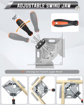 AXIUM corner clamps with ergonomic handle ensure secure, slip-free clamping.