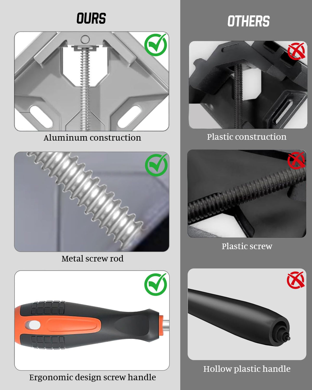 AXIUM corner clamps offer multi-functional use for cabinets and frames.