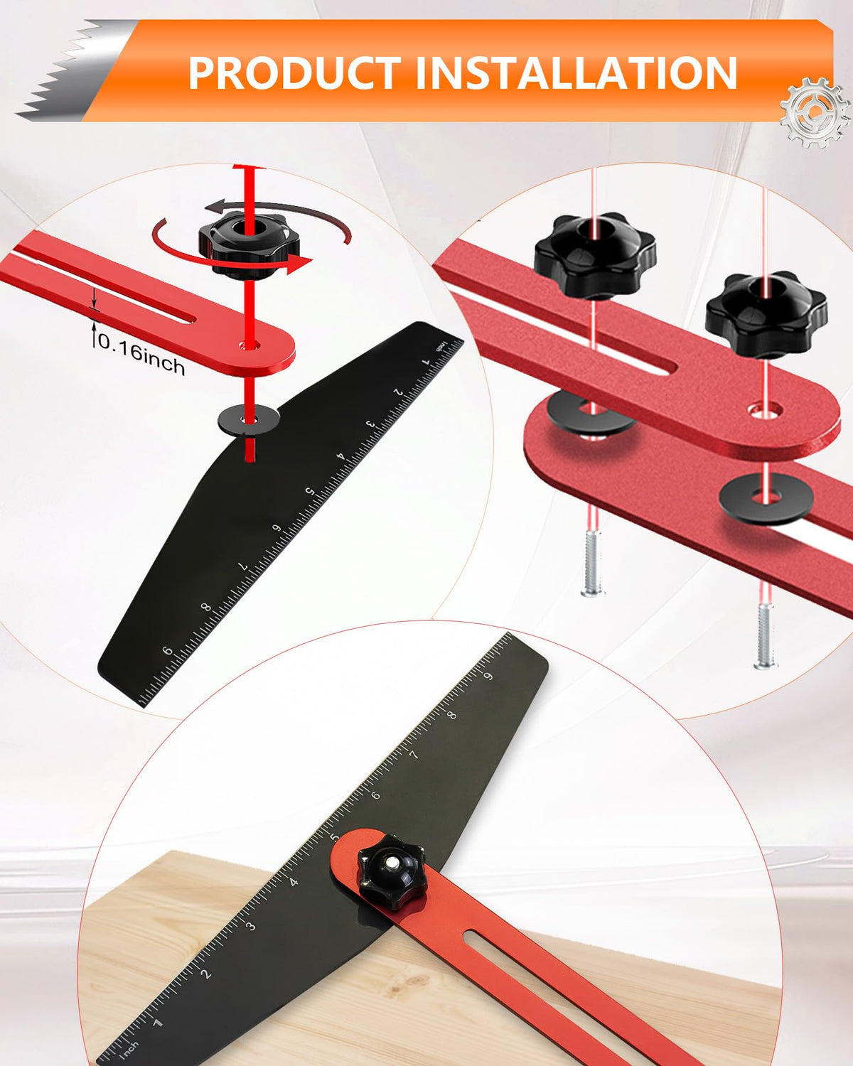 AXIUM stair gauge jig with rounded edges ensures comfortable, precise handling.