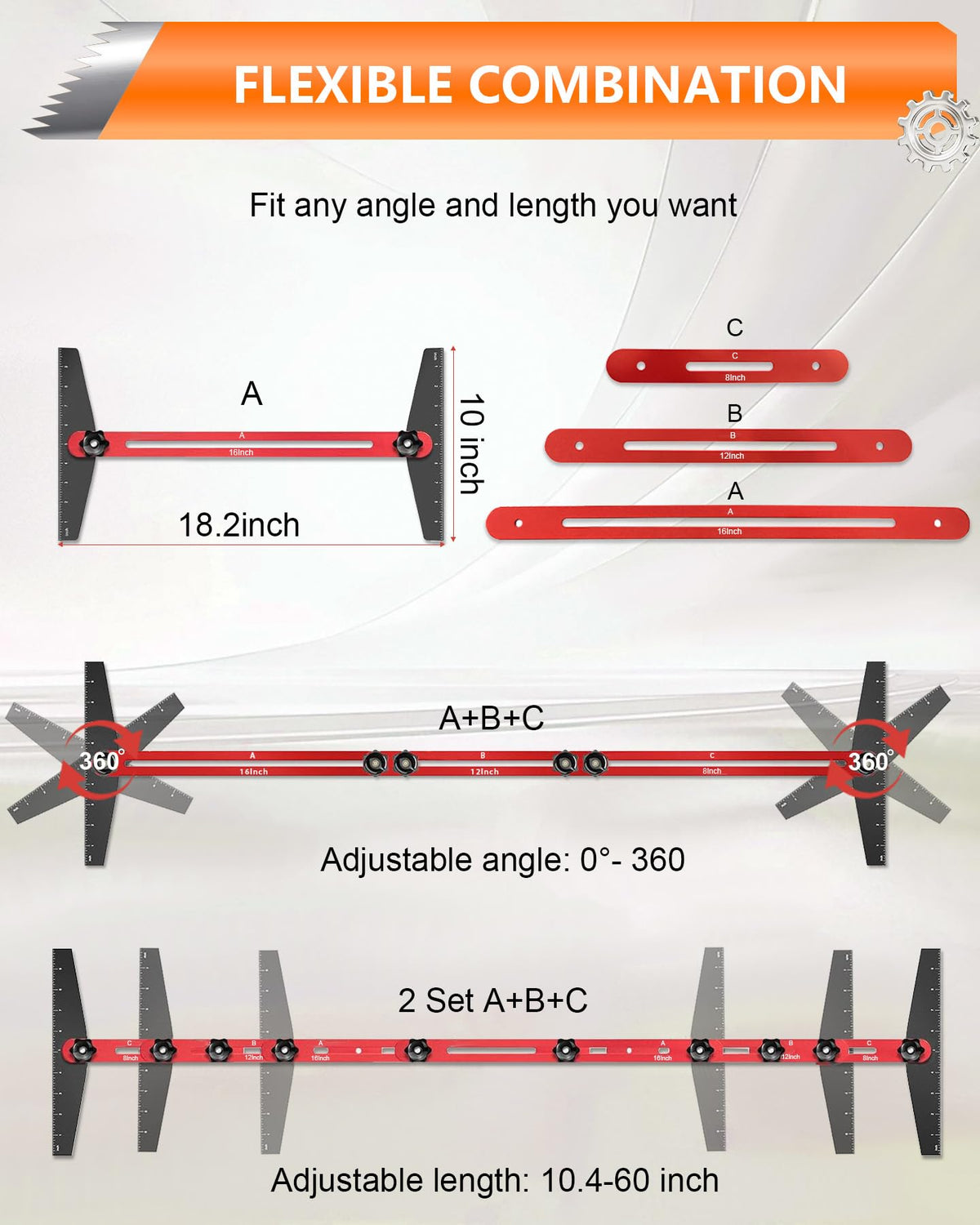 AXIUM stair measuring tool aluminum alloy highlights durable construction for long-term use.