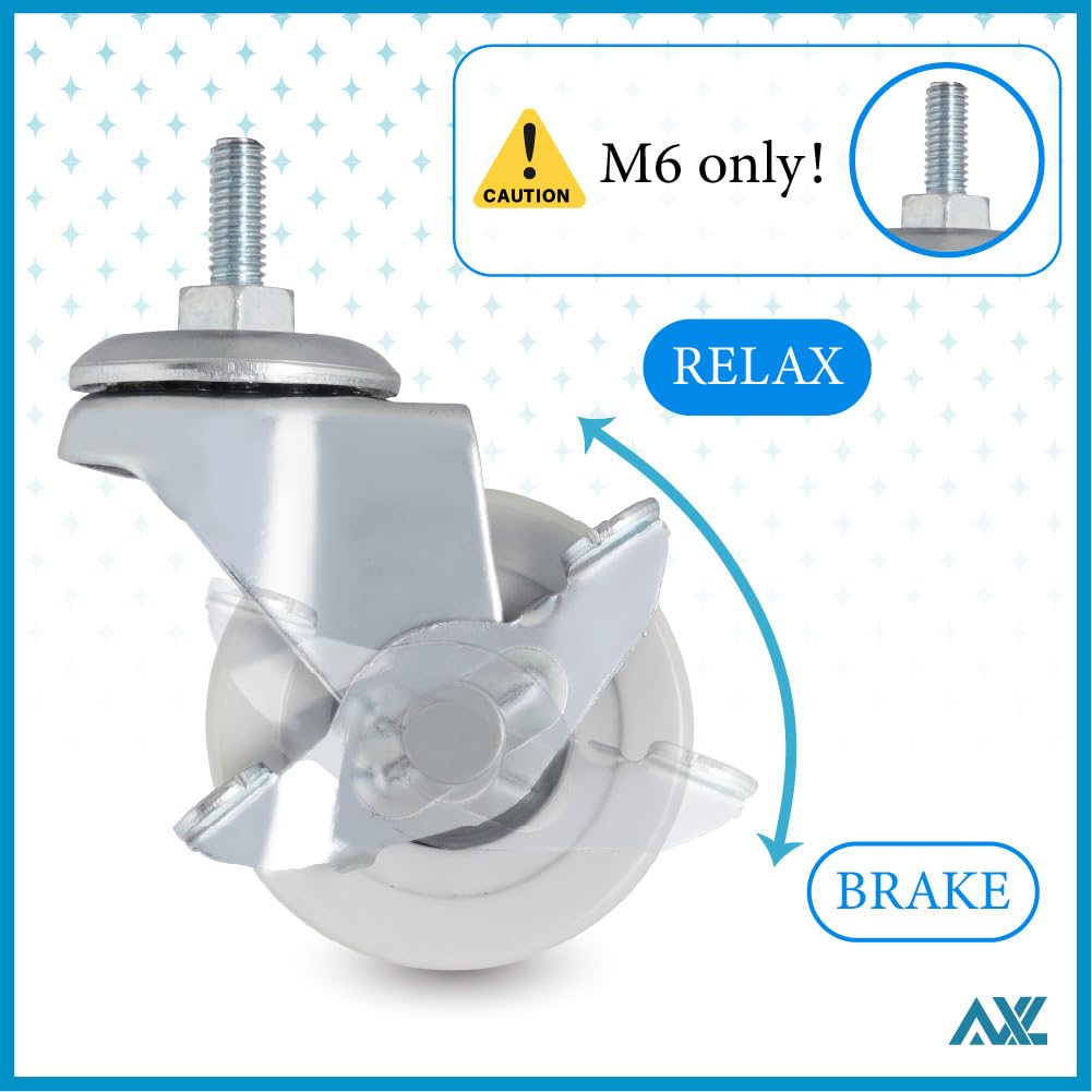 AXL brake casters for furniture provide secure locking