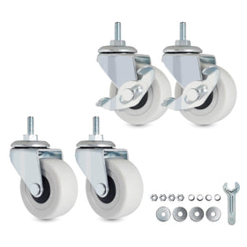AXL M6 threaded stem caster wheels with 2-inch PVC for smooth floor protection