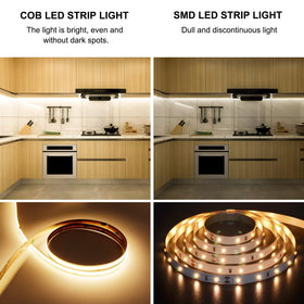 AXMOTUT COB LED strip 180-degree beam for seamless edge-to-edge lighting.