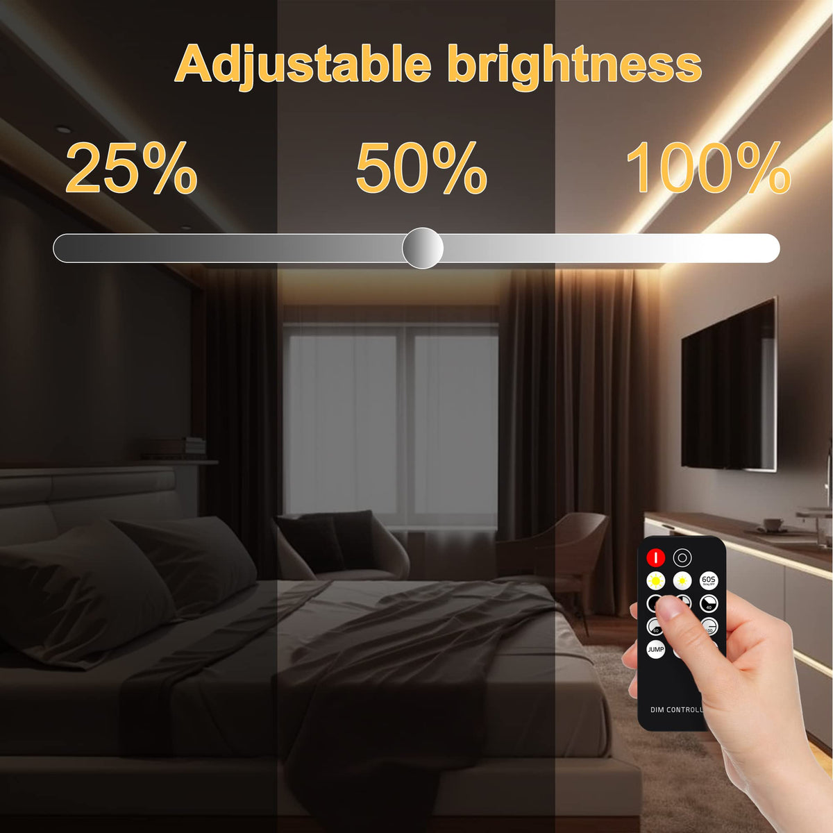 AXMOTUT COB LED strip with 2400LEDs for uniform brightness across long runs.