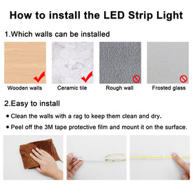 AXMOTUT COB LED strip features easy install and cuttable segments for DIY setups.
