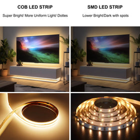 AXMOTUT COB LED strip corner install for seamless edge lighting