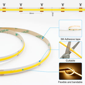 AXMOTUT COB LED strip with remote dimming for adjustable ambiance