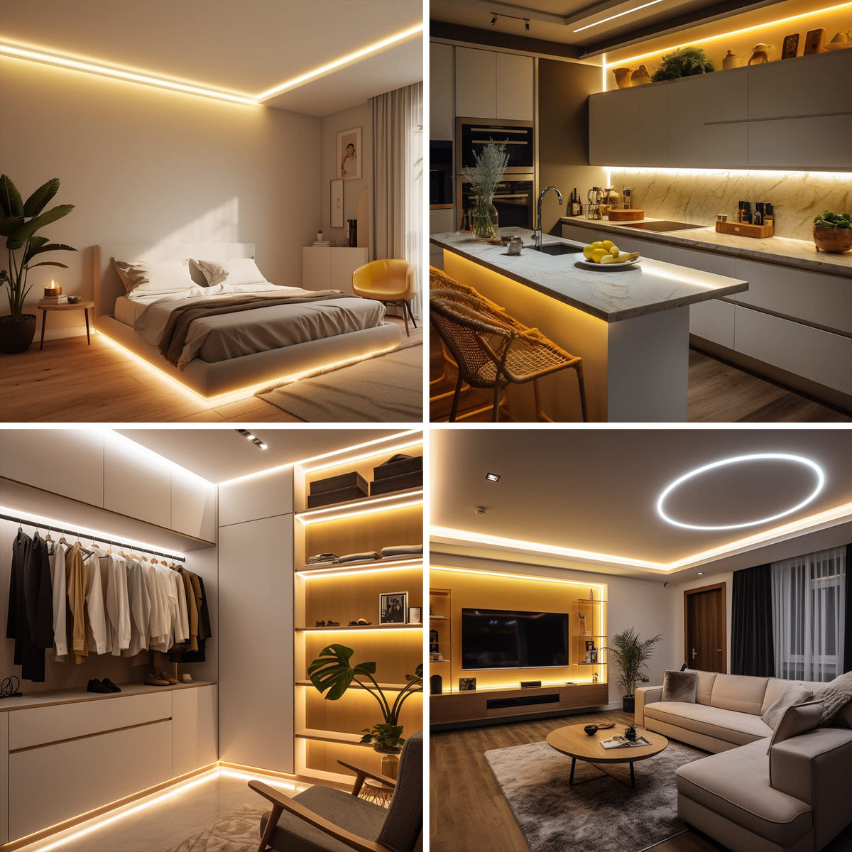 AXMOTUT COB LED strip decorates living room with warm atmosphere