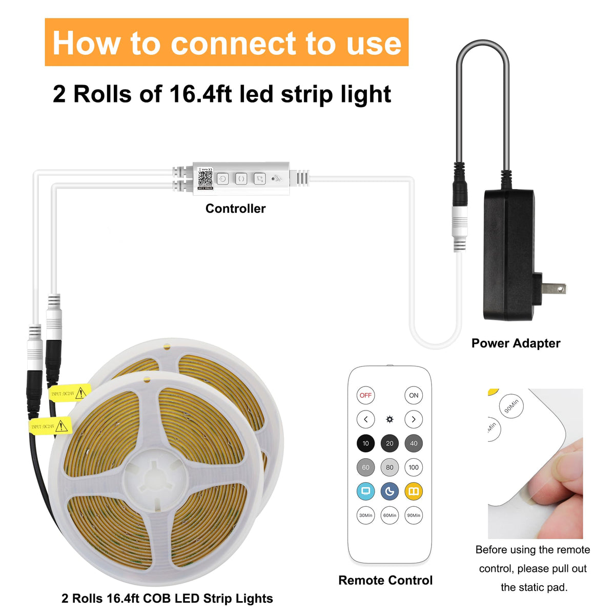 AXMOTUT COB LED strip TV backlight for subtle ambient glow