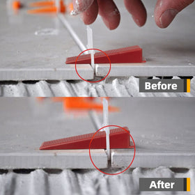AxPower tile leveler tool set in action speeds installation.