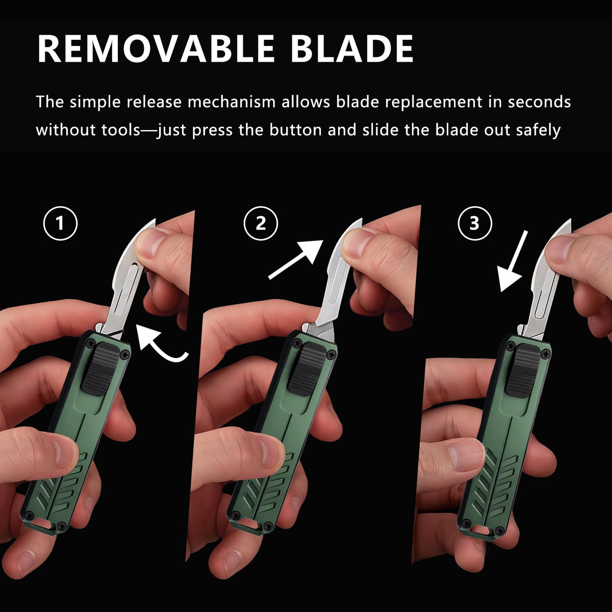 Axsuerto safety lock mechanism demonstrates instant blade retraction