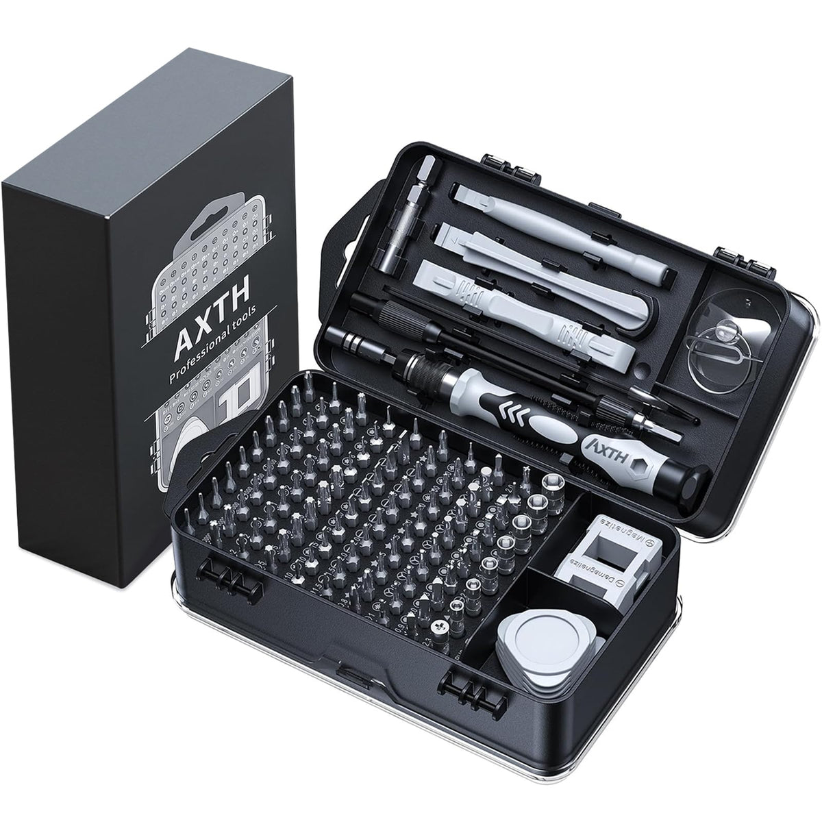 AXTH 115-in-1 set case keeps repair bits organized.