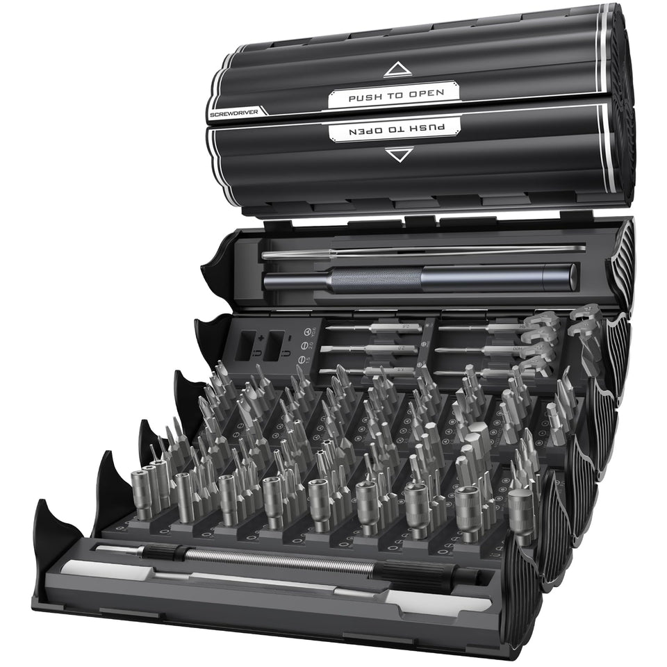 AXTH 128-in-1 precision screwdriver set with magnetic tips for quick screw pickup.