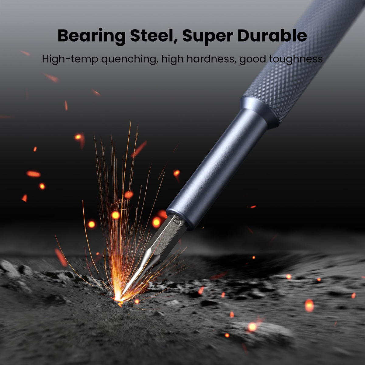 S2 alloy steel bits offer high hardness and durability for tough screws.