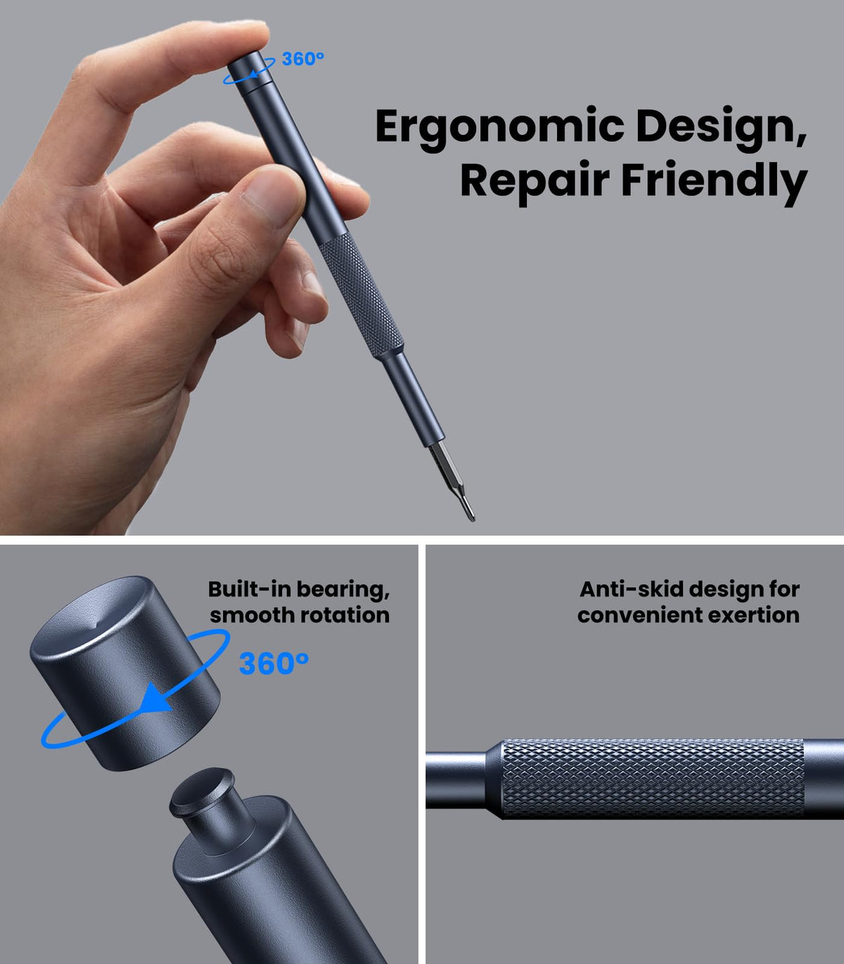 AXTH magnetic tips grip tiny screws to prevent drops during assembly.