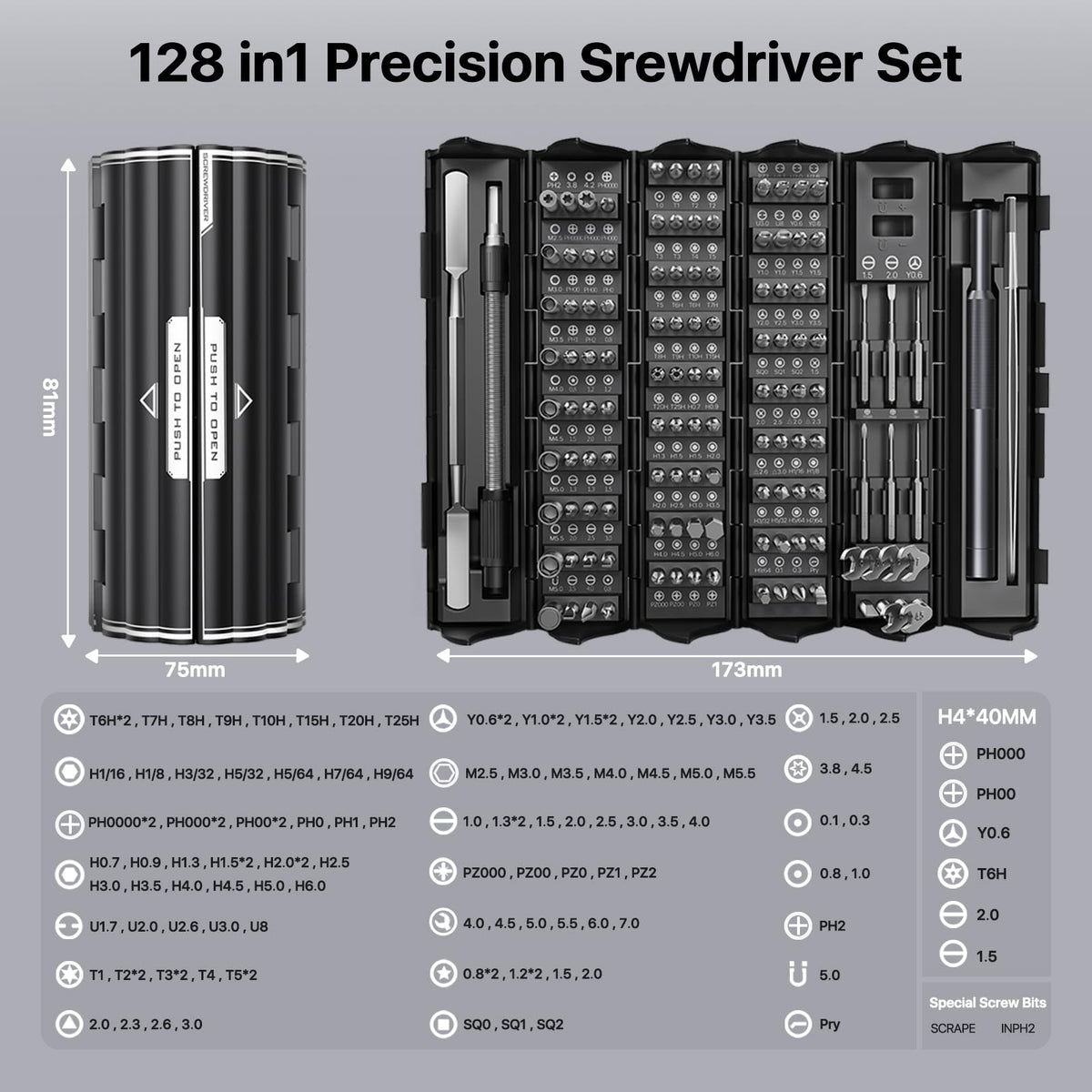 Foldable storage design of AXTH kit to keep bits organized and portable.