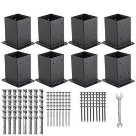 AXWHYS 4x4 post base assembly shows sturdy steel construction for outdoor posts