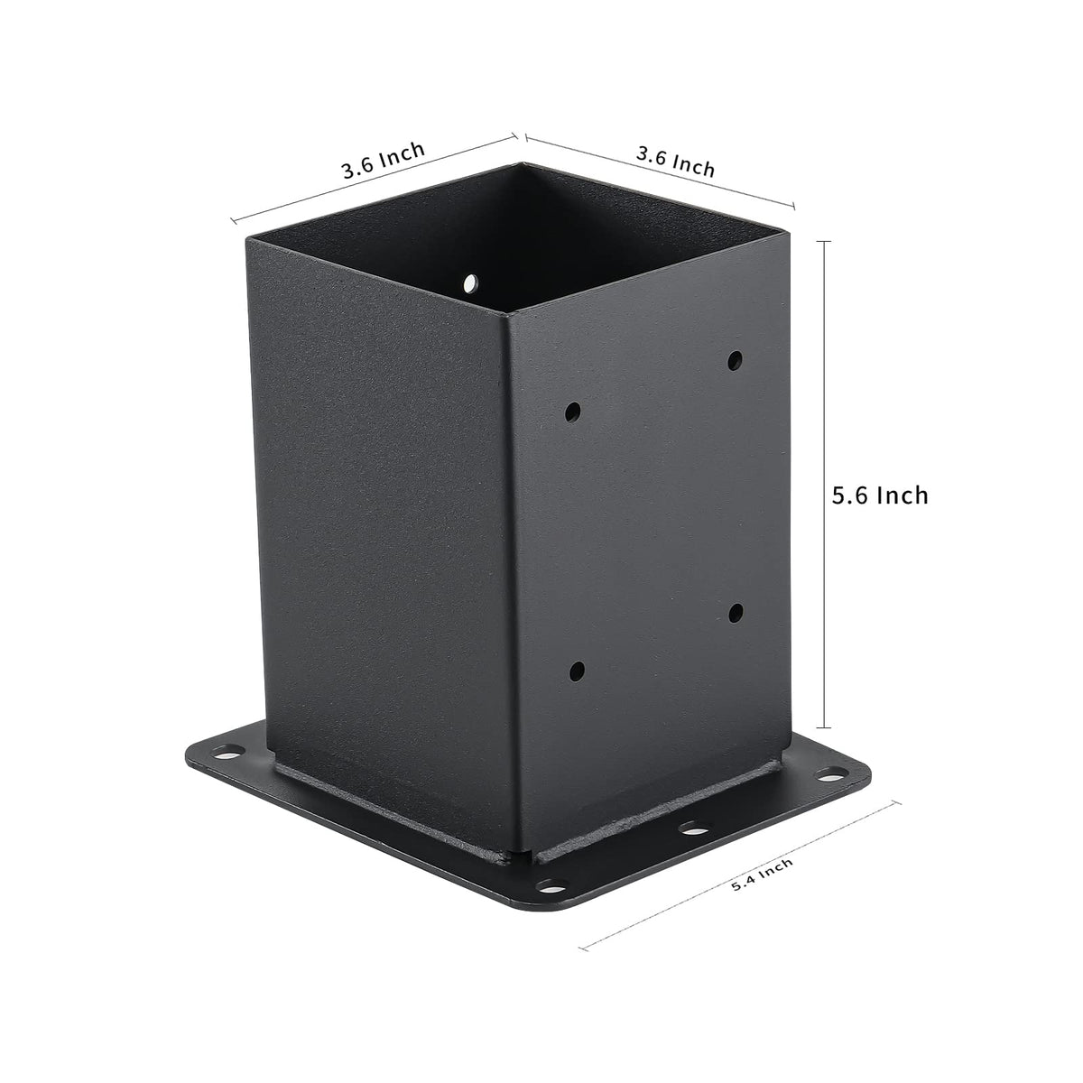AXWHYS 4x4 post base base-plate detail for stable anchoring.