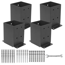 AXWHYS 4x4 post base in solid steel for rugged outdoor use