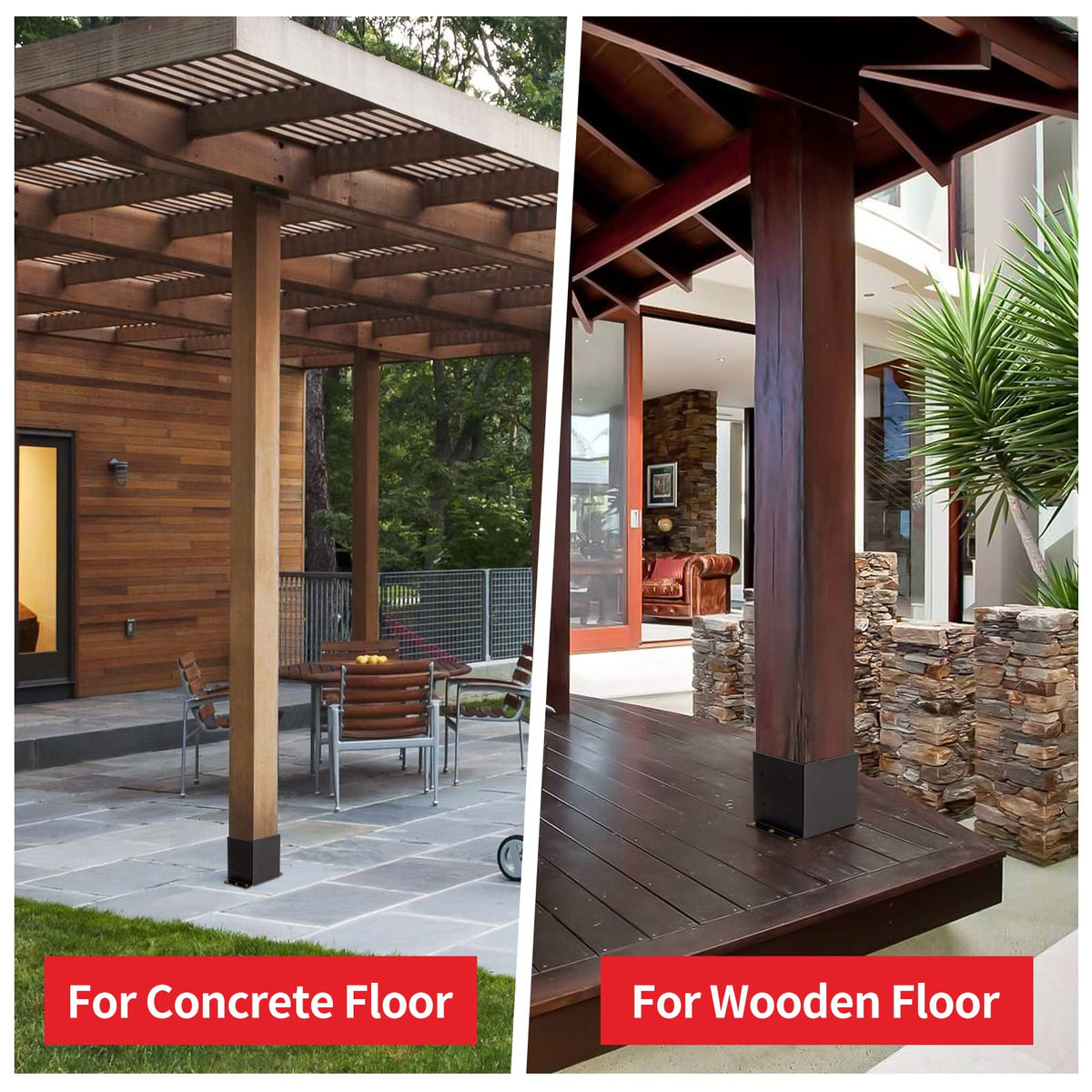 AXWHYS solid 2.0 mm steel base strengthens outdoor posts