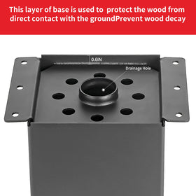 AXWHYS 6x6 base with concrete anchors ready for secure mounting