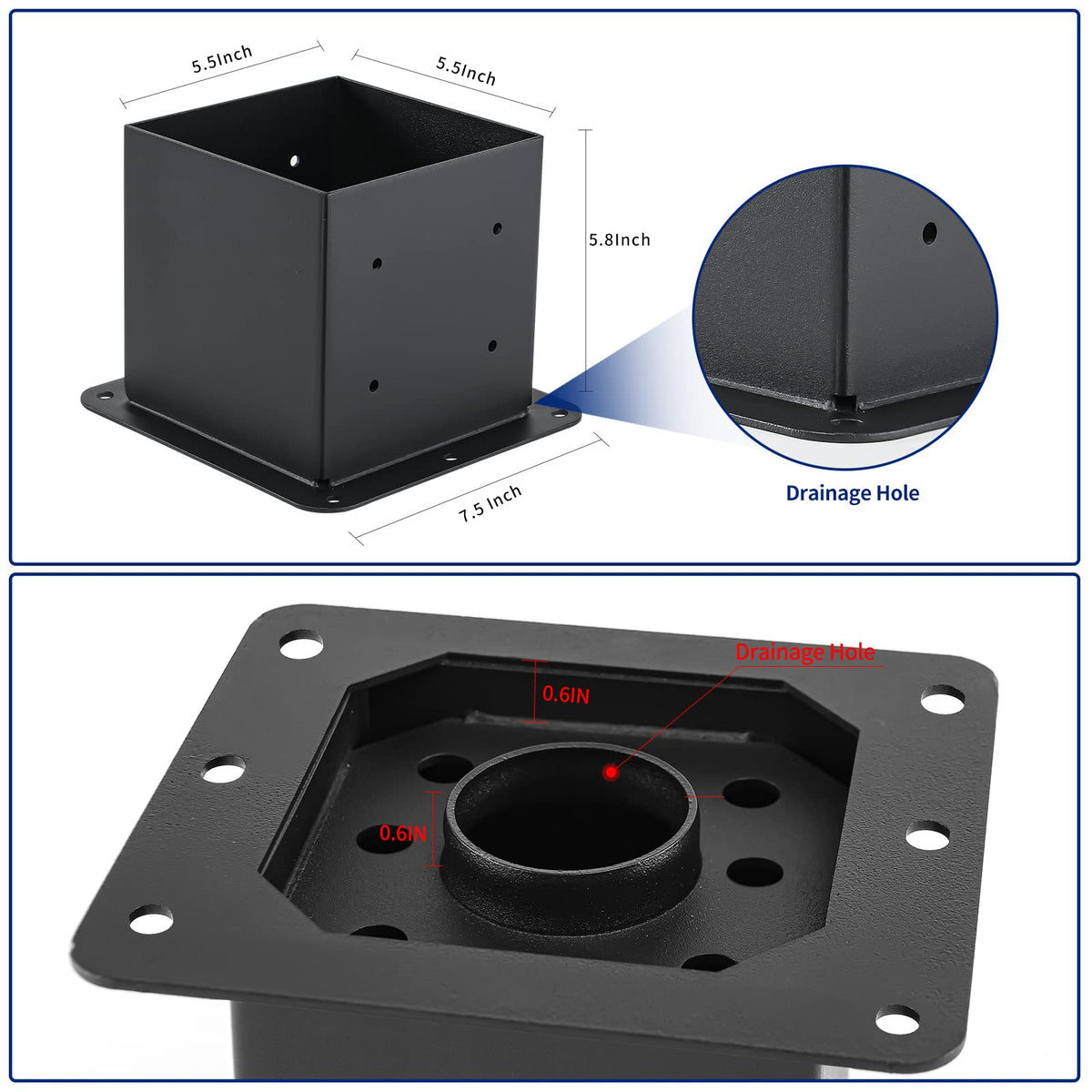 AXWHYS black powder coated brackets support pergolas and fences with rust resistance