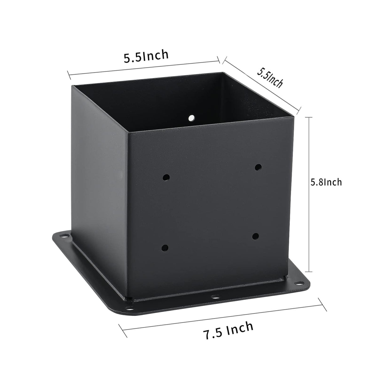 AXWHYS deck post base kit with included screws for quick installation on wooden decks